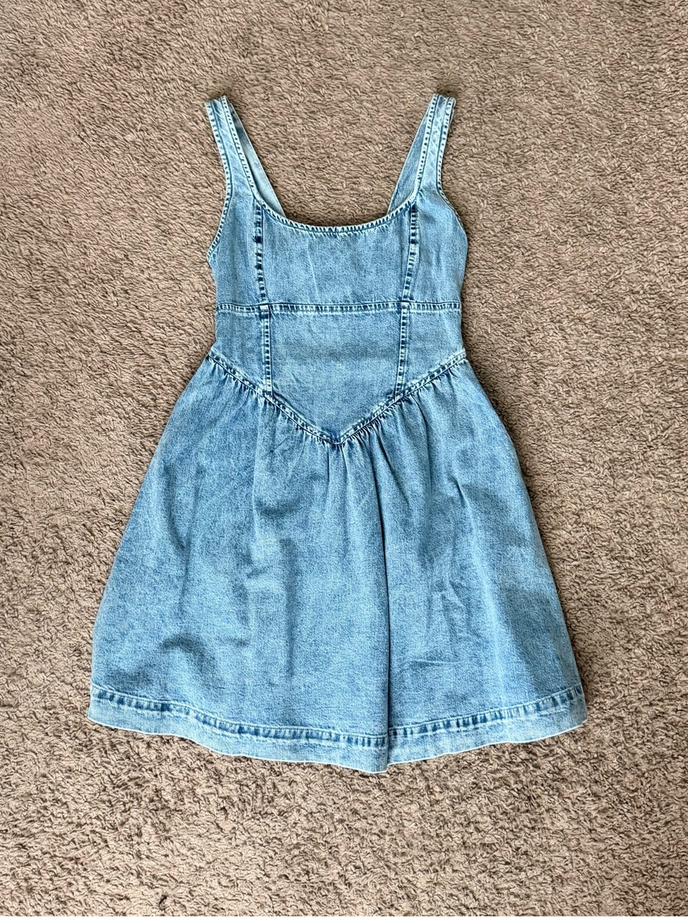 American Eagle Outfitters Light Blue Denim Pinafore Dress